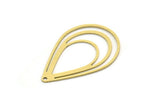 Brass Drop Charm, 4 Raw Brass Drop Charms With 1 Hole, Earring Findings (35x23x0.60mm) SMP0688