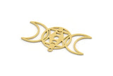 Brass Moon Charm, 8 Raw Brass Crescent Moon Charms With 1 Loop, Moon Phases Charms, Findings (17x33x0.60mm) SMP0508