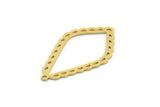 Brass Drop Charm, 6 Raw Brass Drop Shaped Charms With 1 Loop, Findings (32x19x0.60mm) SMP0509