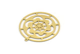 Brass Round Charm, 2 Raw Brass Round Shaped Charms With 1 Loop, Earring Findings, Geometric Charms (32x30x0.60mm) SMP0513