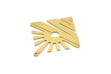Brass Sun Charm, 6 Raw Brass Rising Sun Charms With 1 Loop, Sea Charms, Earring Findings (34x31x0.60mm) SMP0514
