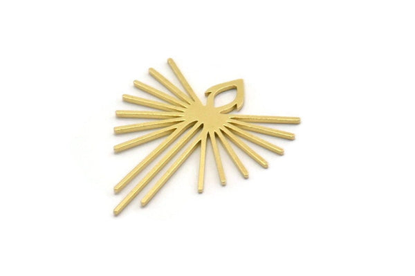 Brass Irregular Charm, 12 Raw Brass Irregular Shaped Charms With 1 Loop, Findings (36x29x0.80mm) SMP0515