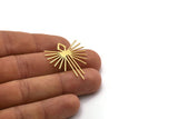 Brass Irregular Charm, 12 Raw Brass Irregular Shaped Charms With 1 Loop, Findings (36x29x0.80mm) SMP0515