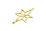 Brass Star Charm, 10 Raw Brass Pole Star Charms With 1 Loop, North Star Charms, Findings (33x18.5x0.60mm) SMP0696