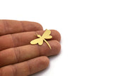 Brass Butterfly Charm, 6 Raw Brass Butterfly Charms With 1 Loop (30x28x0.60mm) SMP0516