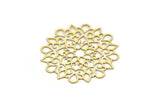 Brass Ethnic Charm, 2 Raw Brass Ethnic Motif Shaped Charms, Earring Charms (45x44x0.60mm) SMP0697