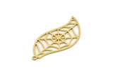 Brass Spider Web Charm, 6 Raw Brass Spider Web Charms With 1 Loop, Charm Pendants, Findings (34x15x0.60mm) SMP0519