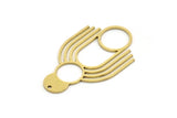 Brass Fringed Charm, 4 Raw Brass Fringed Shaped Charms With 1 Hole, Findings (40x24x0.80mm) SMP0700