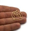 Brass Astronaut Charm, 2 Raw Brass Astronaut Shaped Charms With 1 Loop, Charm Findings (33.5x28x0.60mm) SMP0523