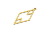 Brass Diamond Charm, 10 Raw Brass Diamond Shaped Charms With 1 Loop, Findings (30x14x0.60mm) SMP0525