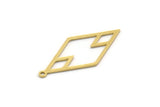 Brass Diamond Charm, 10 Raw Brass Diamond Shaped Charms With 1 Loop, Findings (30x14x0.60mm) SMP0525