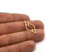 Brass Diamond Charm, 10 Raw Brass Diamond Shaped Charms With 1 Loop, Findings (30x14x0.60mm) SMP0525