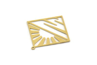 Brass Sun Charm, 4 Raw Brass Rising Sun Charms With 1 Loop, Sea Charms, Earring Findings (37x34x0.60mm) SMP0526
