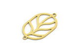 Brass Oval Charm, 8 Raw Brass Oval Charms With 2 Loops, Earring Charms, Connectors, Findings (26x15x0.60mm) SMP0706