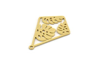 Brass Diamond Charm, 8 Raw Brass Monstera Leaf Charms With 1 Loop, Findings (24.5x17x0.60mm) SMP0528