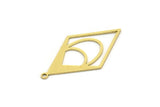 Brass Diamond Charm, 8 Raw Brass Diamond Shaped Charms With 1 Loop, Pendant Findings (33x18x0.60mm) SMP0707