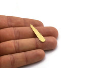 Brass Irregular Charm, 12 Raw Brass Irregular Shaped Charms With 1 Loop (33x8x0.60mm) SMP0529