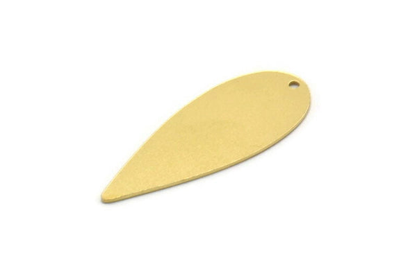 Brass Drop Charm, 8 Raw Brass Drop Charms With 1 Hole, Earrings, Findings (32x12x0.60mm) SMP0530