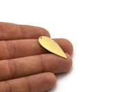 Brass Drop Charm, 8 Raw Brass Drop Charms With 1 Hole, Earrings, Findings (32x12x0.60mm) SMP0530
