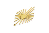 Brass Irregular Charm, 8 Raw Brass Irregular Shaped Charms With 1 Loop (45x25x0.80mm) SMP0531