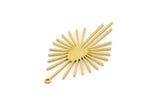 Brass Irregular Charm, 8 Raw Brass Irregular Shaped Charms With 1 Loop (45x25x0.80mm) SMP0531