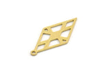 Brass Diamond Charm, 12 Raw Brass Diamond Shaped Charms With 1 Loop, Findings (25x12x0.60mm) SMP0532