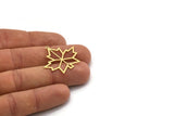 Brass Leaf Charm, 6 Raw Brass Plane Tree Leaf Charms With 1 Loop, Findings (27.5x31.5x0.60mm) SMP0712