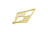 Brass Diamond Charm, 10 Raw Brass Diamond Shaped Charms With 1 Loop, Pendant Findings (28x15x0.60mm) SMP0713