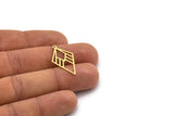 Brass Diamond Charm, 10 Raw Brass Diamond Shaped Charms With 1 Loop, Pendant Findings (28x15x0.60mm) SMP0713