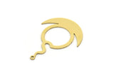 Brass Irregular Charm, 6 Raw Brass Irregular Shaped Charms With 1 Loop, Findings (33x25x0.60mm) SMP0714