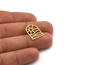 Brass Sun Charm, 8 Raw Brass Rising Sun Shaped Charms With 1 Loop, Earring Findings (22x14.5x0.60mm) SMP0715