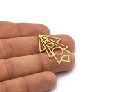 Brass Charm, 4 Raw Brass, Brass Pendants, Charm Pendants, Brass Charms With 1 Loop, Findings (40x23x0.60mm) SMP0717