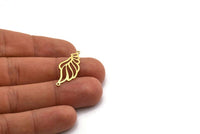 Brass Wing Charm, 8 Raw Brass Wing Charms With 2 Loops, Charm Pendants, Connector Findings (31x12.5x0.60mm) SMP0534