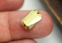 Brass Octagon Connector, 20 Raw Brass Octagon with 2 Holes Connectors ,findings (16x10 Mm) Brs 796  A0549
