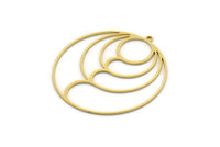 Brass Round Charm, Raw Brass Round Shaped Charm With 1 Loop, Charm Pendants (40x38x0.80mm) SMP0543