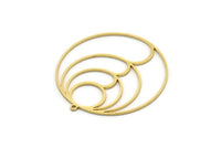 Brass Round Charm, Raw Brass Round Shaped Charm With 1 Loop, Charm Pendants (40x38x0.80mm) SMP0543