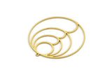 Brass Round Charm, Raw Brass Round Shaped Charm With 1 Loop, Charm Pendants (40x38x0.80mm) SMP0543