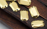 Brass Octagon Connector, 20 Raw Brass Octagon with 2 Holes Connectors ,findings (16x10 Mm) Brs 796  A0549