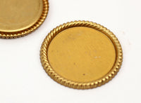 3 Vintage Raw Brass 33 Mm Pendant Setting With 27 Mm Cameo Base