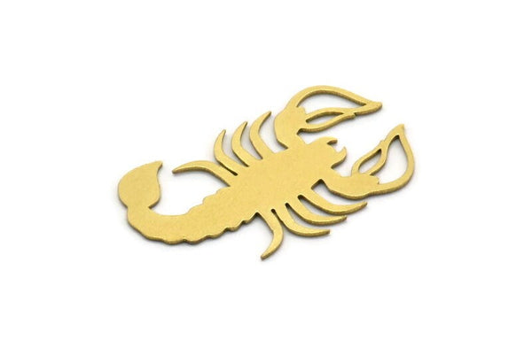 Brass Scorpion Blank, 8 Raw Brass Scorpion Shaped Blanks, Zodiac Findings (31.5x19x0.60mm) SMP0548