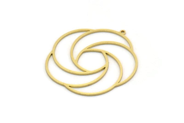 Brass Charm, 2 Raw Brass, Charm Pendants, Findings, Brass Charms With 1 Loop (39x37x0.80mm) SMP0553