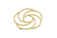 Brass Charm, 2 Raw Brass, Charm Pendants, Findings, Brass Charms With 1 Loop (39x37x0.80mm) SMP0553