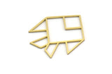 Brass Charm, 4 Raw Brass, Charm Pendants, Findings, Brass Charms (33x27x0.80mm) SMP0555