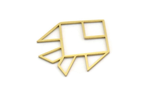 Brass Charm, 4 Raw Brass, Charm Pendants, Findings, Brass Charms (33x27x0.80mm) SMP0555