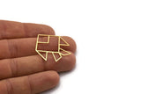 Brass Charm, 4 Raw Brass, Charm Pendants, Findings, Brass Charms (33x27x0.80mm) SMP0555
