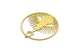 Brass Round Charm, 2 Raw Brass Round Shaped Charm With 1 Loop, Charm Pendants (40x38x0.60mm) SMP0569