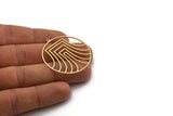 Brass Round Charm, 2 Raw Brass Round Shaped Charm With 1 Loop, Charm Pendants (39x38x0.60mm) SMP0570