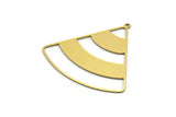 Brass Triangle Charm, 2 Raw Brass Triangle Charms With 1 Loop, Findings (36x39x0.60mm) SMP0578