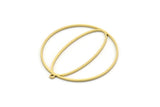 Brass Round Charm, 2 Raw Brass Round Shaped Charm With 1 Loop, Charm Pendants (36x34x0.80mm) SMP0581
