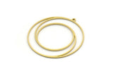 Brass Round Charm, 2 Raw Brass Round Charm With 1 Loop, Charm Pendants (37x35x0.80mm) SMP0583